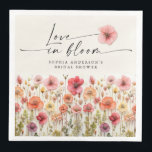 Love In Bloom Bridal Shower Napkins<br><div class="desc">This beautiful design features an arrangement of soft pastel beautiful wildflowers that are realistic and a modern script (editable colour) font. Enjoy your favourite bridal shower meals,  treats,  desserts and more with these matching Love in Bloom napkins. See the entire collection for more matching items</div>