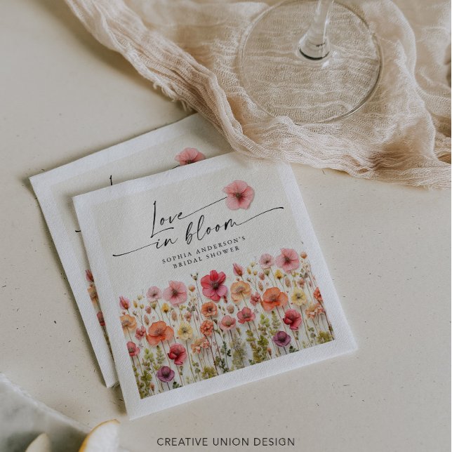 Love In Bloom Bridal Shower Napkins (Creator Uploaded)