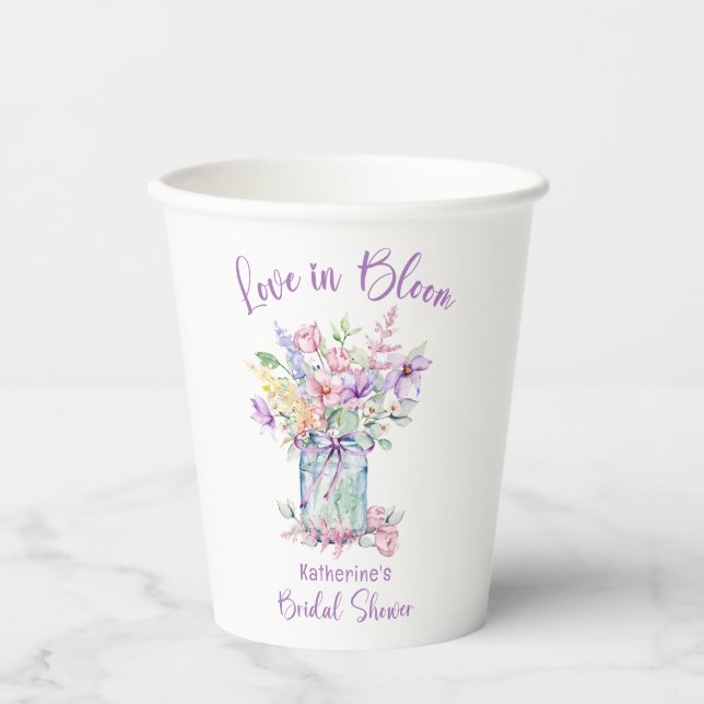 LOVE IN BLOOM BRIDAL SHOWER PAPER CUPS (Front)