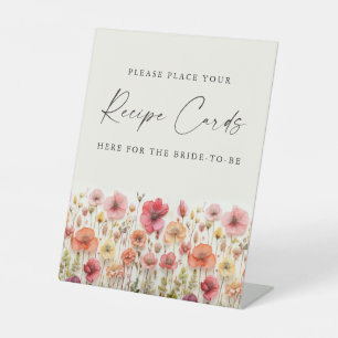 Love In Bloom Bridal Shower Recipe Cards Sign