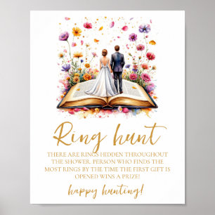 Love in Bloom Bridal Shower Ring Hunt Game Sign