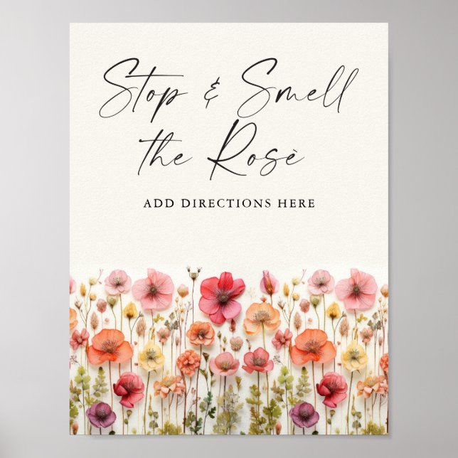 Love In Bloom Bridal Shower Rose Bar Sign (Front)