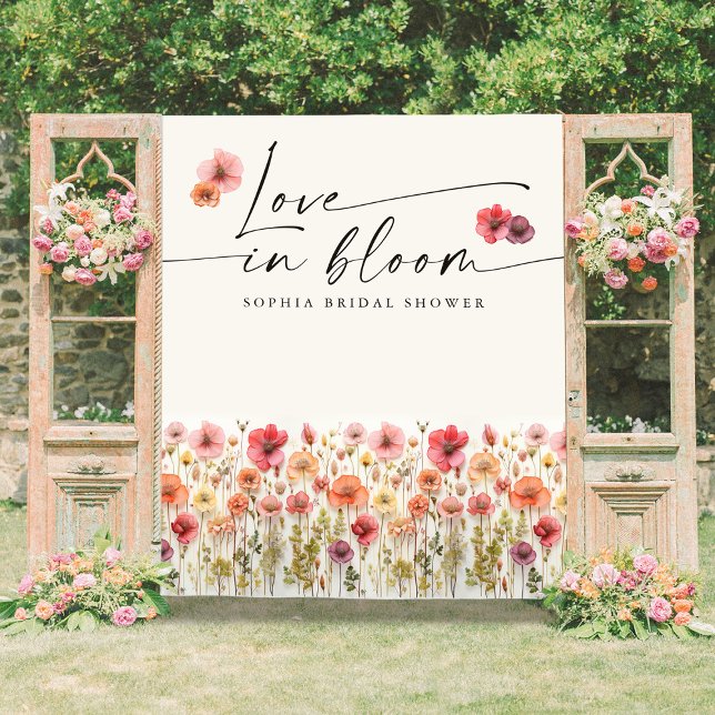 Love In Bloom Bridal Shower Tapestry Backdrop (Creator Uploaded)