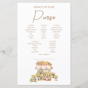 Love In Bloom Bridal Shower What's In Your Purse