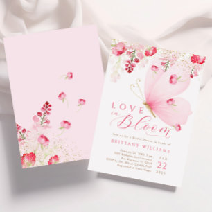 Love in Bloom Butterfly Bridal Shower  Invitation