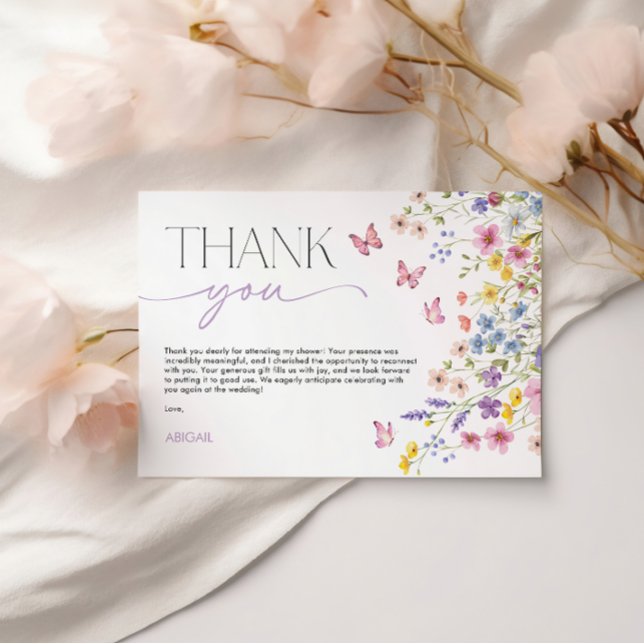 Love in Bloom Butterfly Bridal Shower Thank You Card (Love in Bloom Butterfly Bridal Shower Thank You Card)