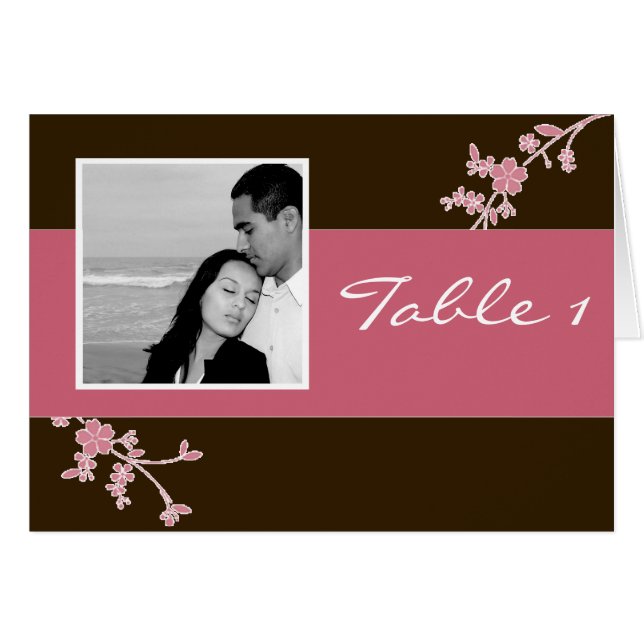 Love in Bloom: Chocolate Brown with Cherry Blossom (Front Horizontal)
