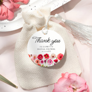 Love in Bloom Colourful Bridal Shower Thank You Favour Tags