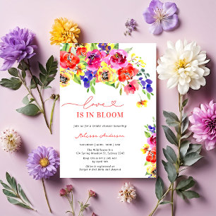 Love in Bloom Colourful Floral Bridal Shower Invitation