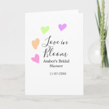 Love in Bloom colourful heart bridal shower name d
