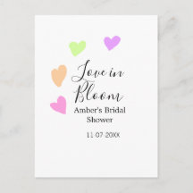 Love in Bloom colourful heart bridal shower name d