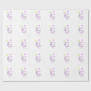 Love in Bloom colourful heart bridal shower name d Wrapping Paper