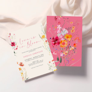 Love In Bloom Colourful Wildflower Bridal Shower Invitation