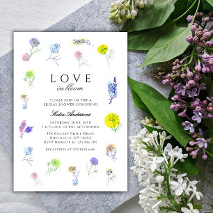 Love In Bloom Delicate Flowers Bridal Shower Invitation