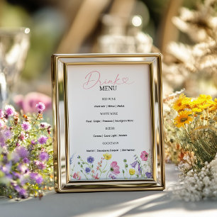 Love in Bloom Drink Menu Sign   Wildflower Themed 