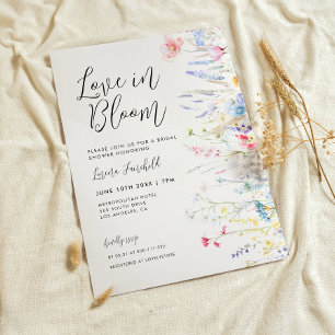 Love in Bloom Elegant Wildflowers Bridal Shower Invitation