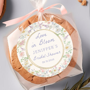 Love in Bloom Floral Bridal Shower Sticker  