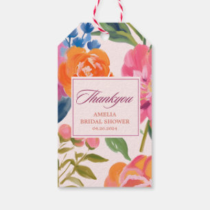 Love in bloom floral Bridal Shower thankyou favour Gift Tags
