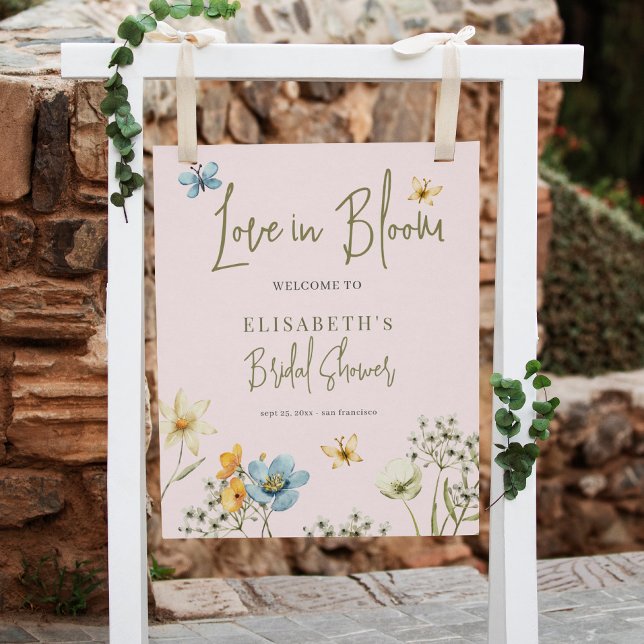 Love in bloom floral bridal shower welcome sign (Creator Uploaded)