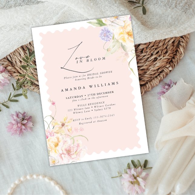 Love in bloom Floral Elegance Bridal Shower  Invitation (Creator Uploaded)