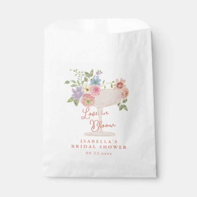 Love in Bloom Floral Garden Bridal Shower Favour Bags (Front)