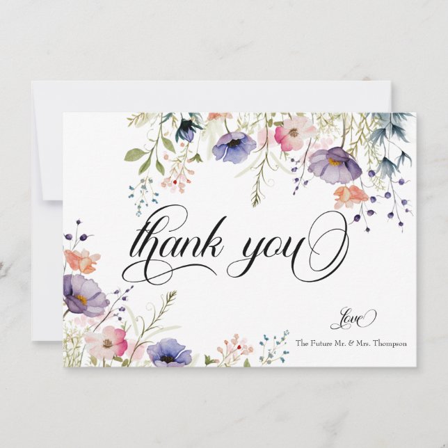 Love in Bloom |  Floral Thank You Card (Front)