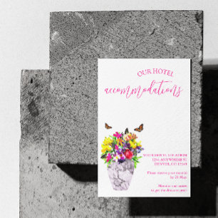 Love In Bloom Floral Wedding Accommodations Enclosure Card