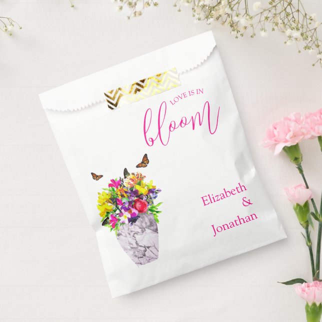 Love In Bloom Floral Wedding Favour Bags (Sealed)