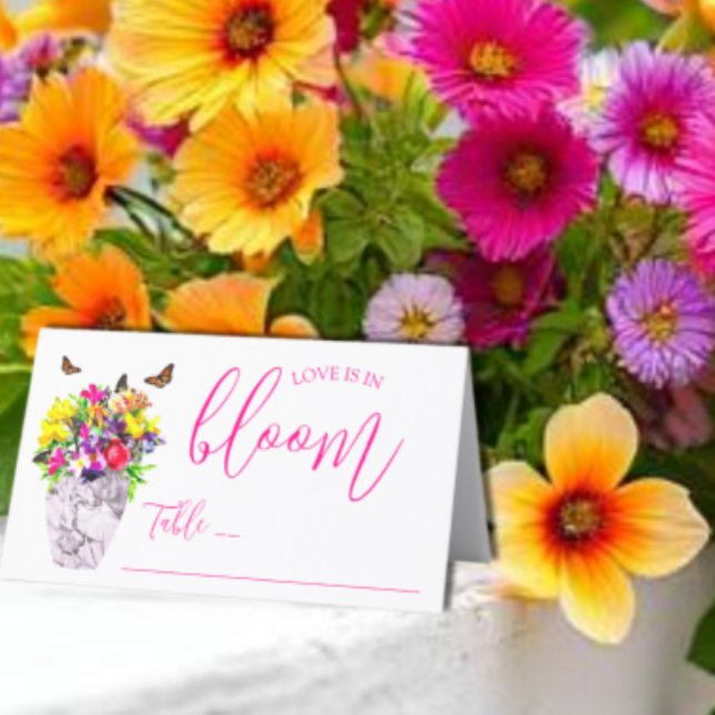Love In Bloom Floral Wedding Place Card (Creator Uploaded)
