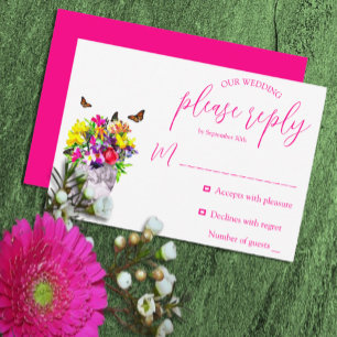 Love In Bloom Floral Wedding RSVP Card