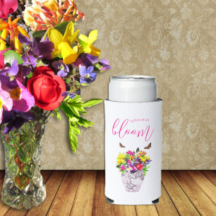 Love In Bloom Floral Wedding Seltzer Can Cooler