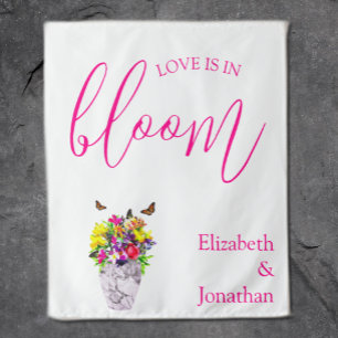Love In Bloom Floral Wedding Tapestry