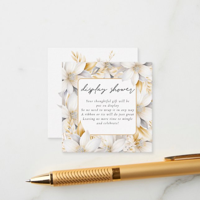 Love In Bloom Florals Display Bridal Shower  Enclosure Card (Front/Back In Situ)