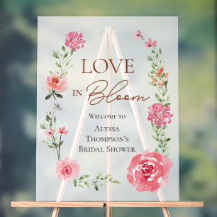 Love in Bloom Flowers Bridal Shower Welcome Sign