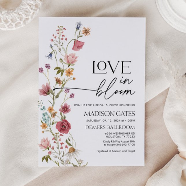 Love In Bloom Invitation, Wildflower Bridal Shower Invitation (love in bloom bridal shower invitation )