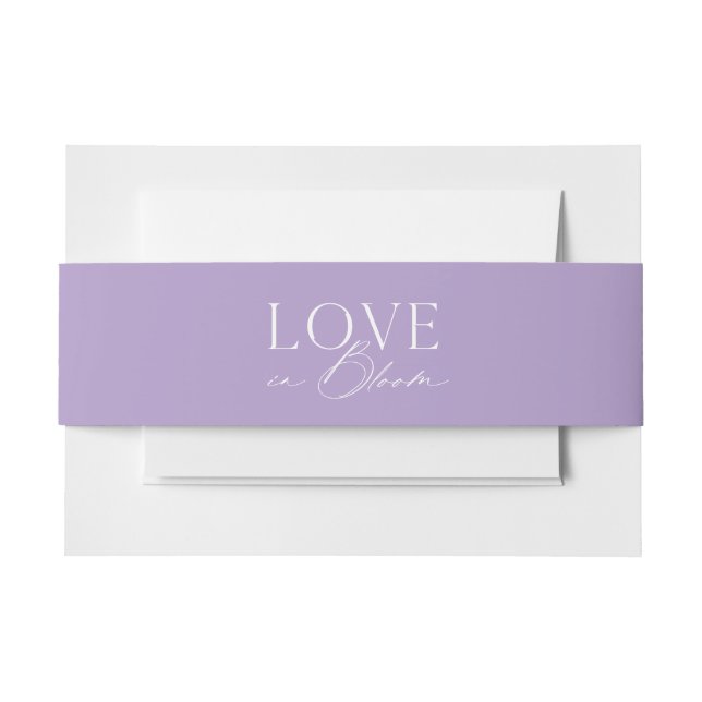 Love in Bloom Lavender Wedding Invitation Invitation Belly Band (Front Example)