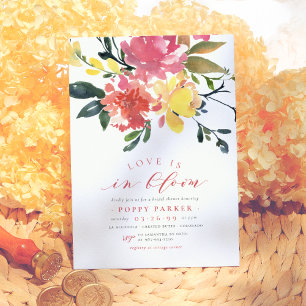 Love In Bloom Modern Spring Floral Bridal Shower Invitation