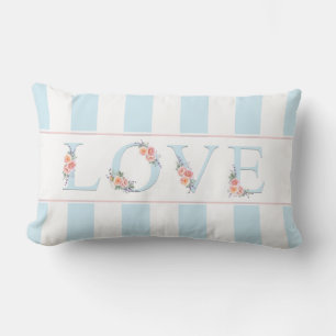 Love in Bloom Pastel Stripes Lumbar Cushion