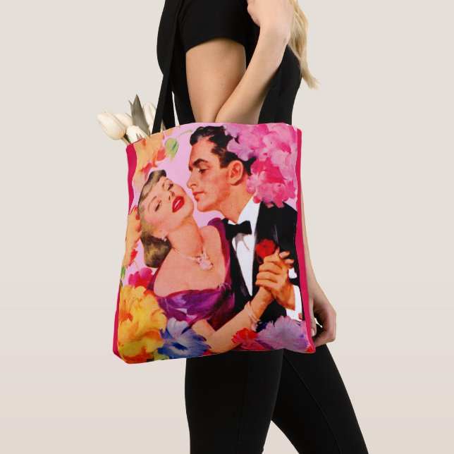 love in bloom print tote bag (Close Up)