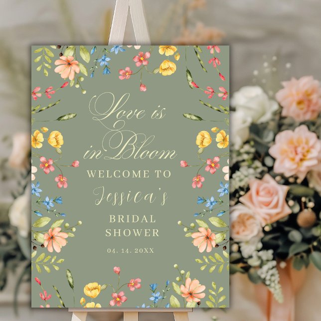 Love in Bloom Sage Bridal Shower Welcome Sign (Creator Uploaded)