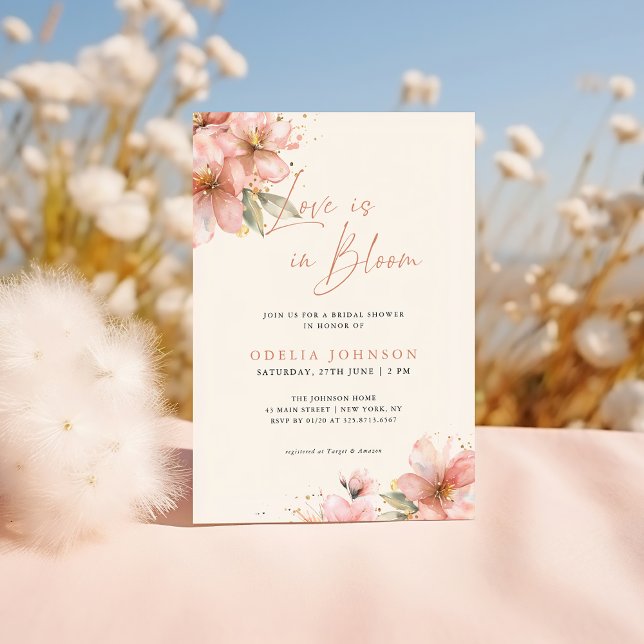 Love In Bloom Soft Pink Floral Bridal Shower Invitation (Creator Uploaded)