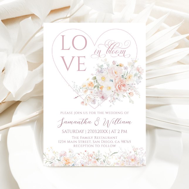 Love in Bloom Soft Wildflower Wedding Invitation (Creator Uploaded)