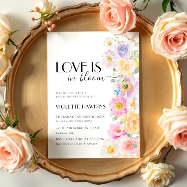 Love in Bloom Spring Blossom Floral Bridal Shower Invitation (Creator Uploaded)