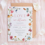 Love In Bloom Spring Floral Bridal Shower Invitation<br><div class="desc">Celebrate your bride-to-be with this Watercolor Floral Spring Bridal Shower! The design is perfect for any baby shower,  and comes with matching labels to share the happy news. Love In Bloom Floral Spring Bridal Shower Invitations</div>