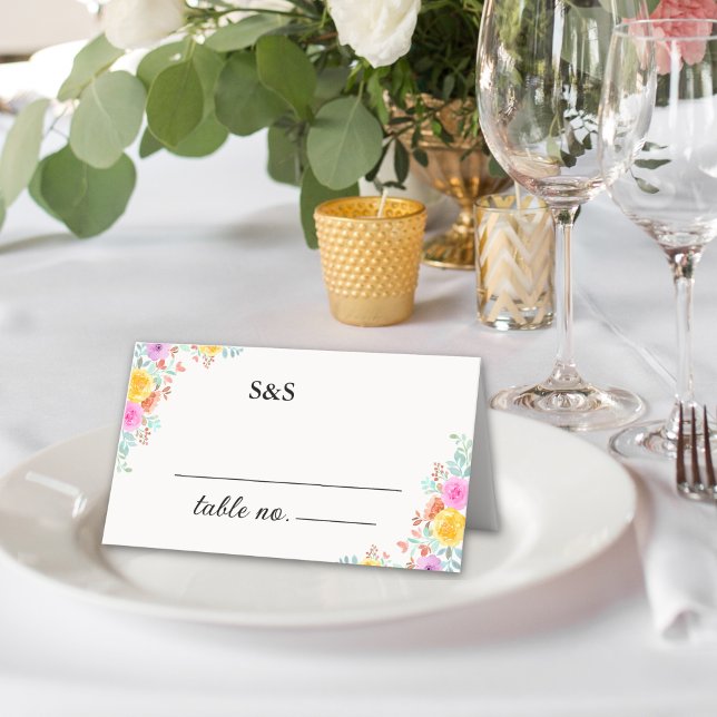 Love in Bloom spring flowers wedding Place Card (Creator Uploaded)