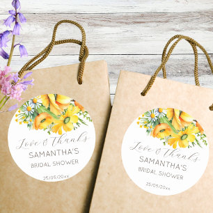 Love in bloom spring summer bridal shower favour classic round sticker