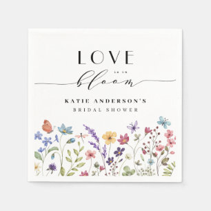 Love in Bloom Spring Summer Floral Bridal Shower Napkin