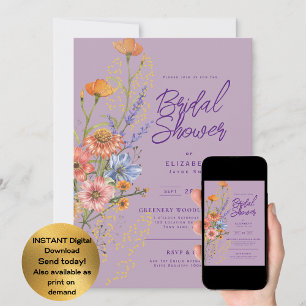 Love in Bloom Summer Wildflower Boho Floral Shower Invitation