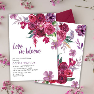 Love in bloom watercolor floral Bridal Shower Invitation