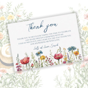 Love in Bloom Watercolor Wildflower Thank You Card